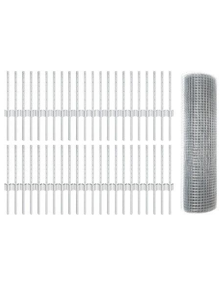 Recinzione con Posto Argento 0,4 x 100 m Acciaio