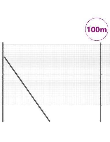 Palo della recinzione Grigio 50 x 1,4 m (rete 25 x 25 mm)