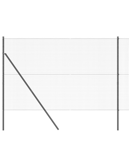 Recinzione in Filo Saldato  con 7 Pali Grigio 1,4x50 m Acciaio