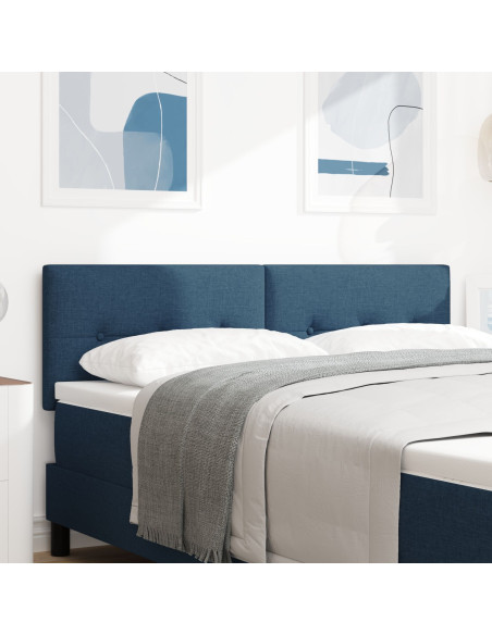 Testiera  con bottoni trapuntati Blu 140 cm Tessuto