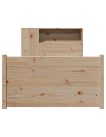 Letto Libreria senza Materasso 90x190 cm Legno Massello Pino