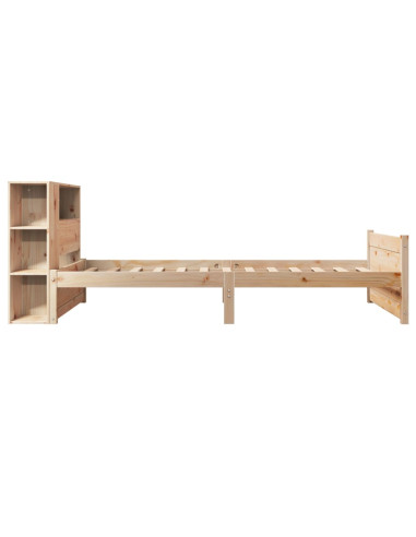 Letto Libreria senza Materasso 90x190 cm Legno Massello Pino