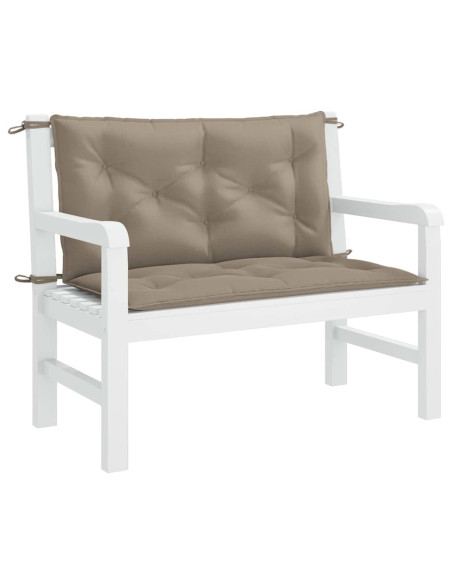 Cuscini Panca da Giardino 2pz Tortora 100x50x7cm Tessuto Oxford