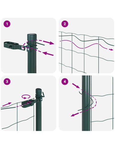 Palo della recinzione Verde 50 x 0,8 m (rete 25 x 25 mm)