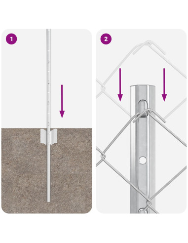 Recinzione con Posto Argento 0,4 x 25 m Acciaio