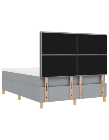 Letto a molle con materasso Grigio chiaro 140 x 200 cm Tessuto