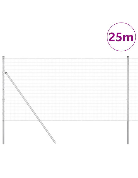 Set di Post per Recinti da 25 m Set di 2 Acciaio zincato