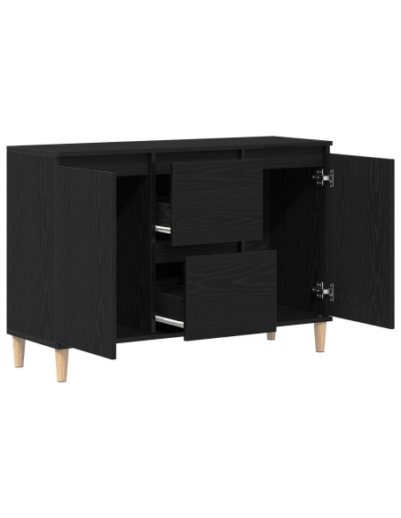 Credenza con cassetto Nero 102 x 35 x 60 cm Legno multistrato