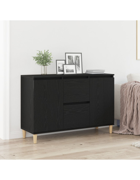 Credenza  in rovere nero 101x35x60 cm in legno ingegnerizzato