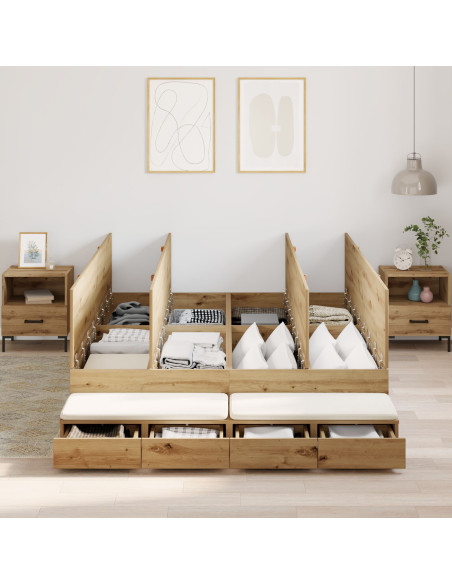 Struttura letto contenitore  Marrone Legno ingegnerizzato