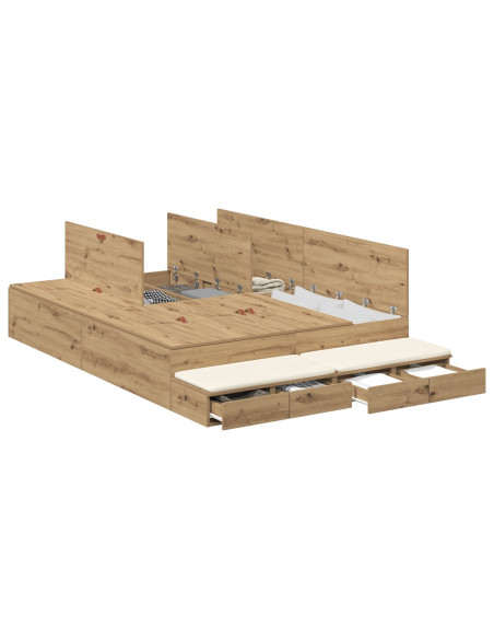 Struttura letto contenitore  Marrone Legno ingegnerizzato