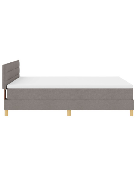 Letto con box spring e materasso tortora 160x200 cm in tessuto