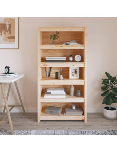 Libreria 80x35x154 cm in Legno Massello di Pino