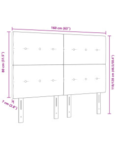 Testiera con testiera Grigio chiaro 160 cm Pelle Sintetica
