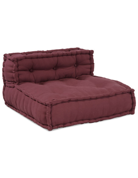 Pouf Modulari  4 pezzi in Tessuto Borgogna