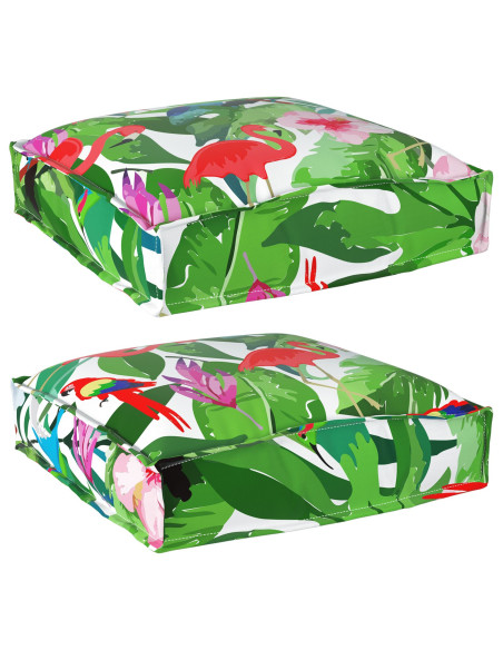 Cuscini per pallet  per seduta 2 pz Tropical Jungle 40x40x8 cm Tessuto Oxford