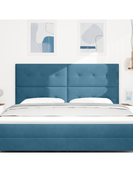 Testiera  trapuntata blu scuro 180 cm velluto