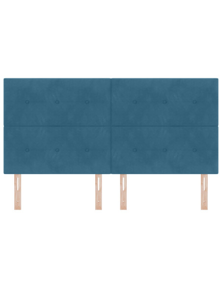 Testiera  trapuntata blu scuro 180 cm velluto