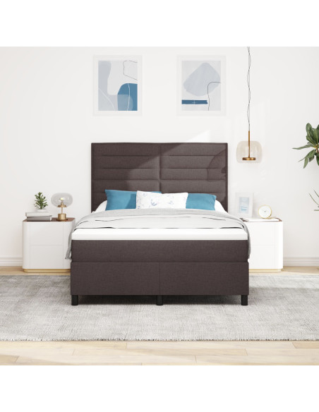 Struttura letto  con materasso Marrone scuro Tessuto 140 x 190 cm