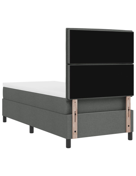 Struttura Letto  con Materasso Grigio Scuro Tessuto 100 x 200 cm