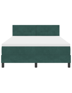 Letto a molle con materasso Verde Scuro 160 x 200 cm Velluto 2