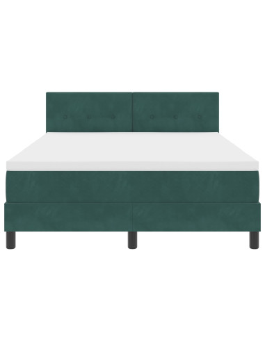 Letto a molle con materasso Verde Scuro 160 x 200 cm Velluto