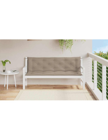 Cuscini Panca da Giardino 2pz Tortora 150x50x7cm Tessuto Oxford