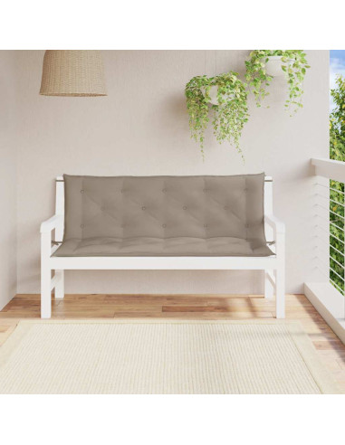 Cuscini Panca da Giardino 2pz Tortora 150x50x7cm Tessuto Oxford
