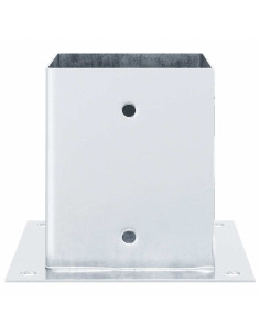 Basi per Pali Quadrate 12 pz Argento 101x101 mm Acciaio Zincato