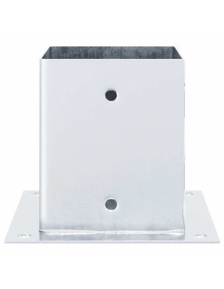 Basi per Pali Quadrate 12 pz Argento 101x101 mm Acciaio Zincato