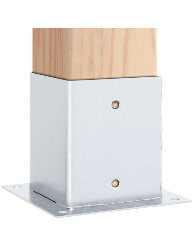 Basi per Pali Quadrate 12 pz Argento 101x101 mm Acciaio Zincato