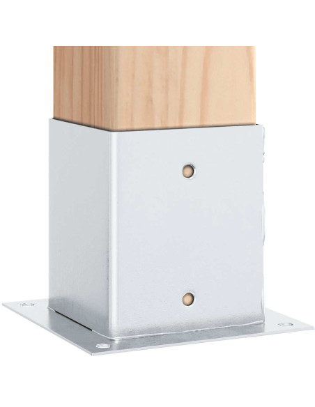 Basi per Pali Quadrate 12 pz Argento 101x101 mm Acciaio Zincato