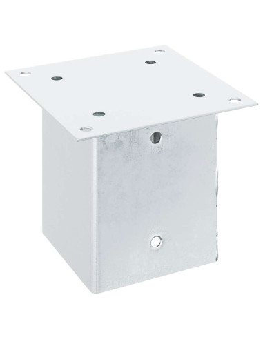 Basi per Pali Quadrate 12 pz Argento 101x101 mm Acciaio Zincato