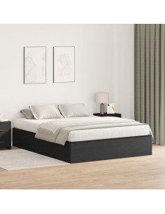 Struttura letto con contenitore Rovere Nero 135 x 190 cm