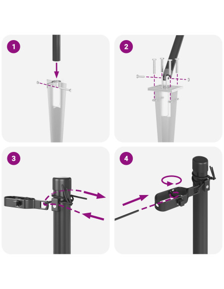 Palo della recinzione 26 pcs Grigio 3,2 x 3,2 x 165 cm