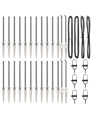 Palo della recinzione 26 pcs Grigio 3,2 x 3,2 x 165 cm