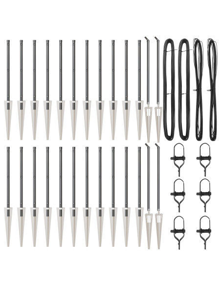 Palo della recinzione 26 pcs Grigio 3,2 x 3,2 x 165 cm