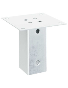 Basi per Pali Quadrate 4 pz Argento 61x61 mm in Acciaio Zincato