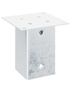 Basi per Pali Quadrate 4 pz Argento 91x91 mm in Acciaio Zincato