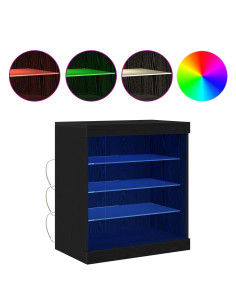 Madia LED Rovere Nero 60,5 x 37 x 67 cm Legno multistrato 2