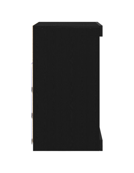 Madia LED Rovere Nero 60,5 x 37 x 67 cm Legno multistrato