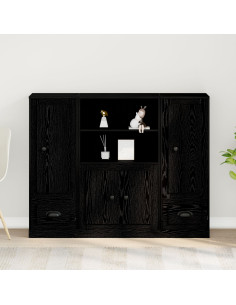 Highboard Rovere Nero 132 x 35.5 x 103.5 cm Legno multistrato 2