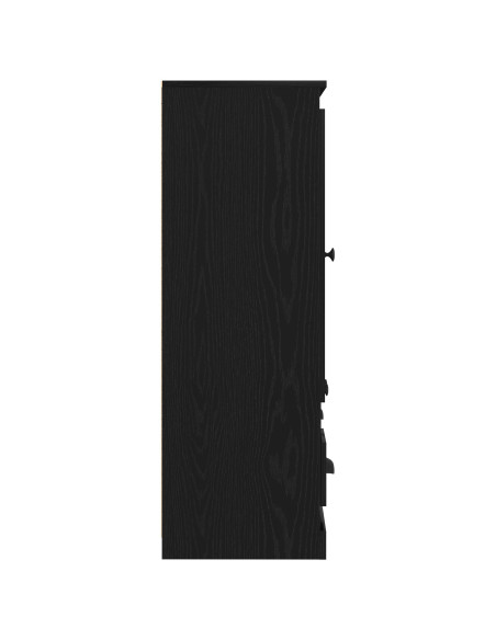Highboard Nero Rovere 132x35,5x103,5 cm Legno Ingegnerizzato