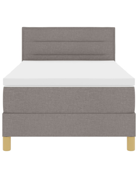 Letto a Box Spring con Materasso Tortora 90x200 cm Tessuto