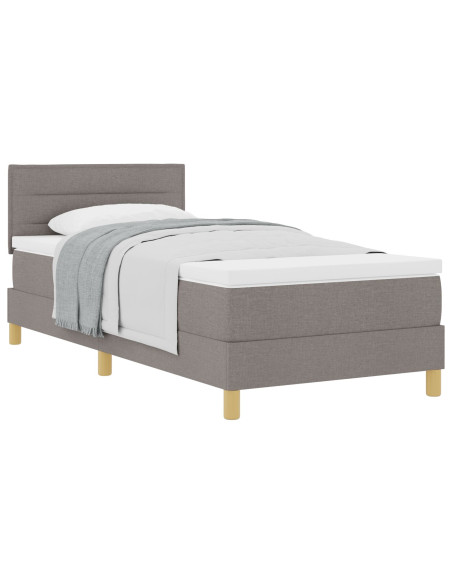 Letto a Box Spring con Materasso Tortora 90x200 cm Tessuto