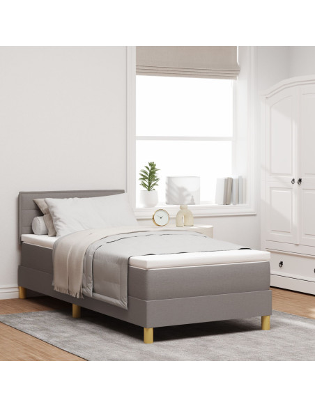 Letto a Box Spring con Materasso Tortora 90x200 cm Tessuto