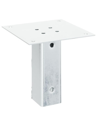 Basi per Pali Quadrate 12 pz Argento 51x51 mm Acciaio Zincato