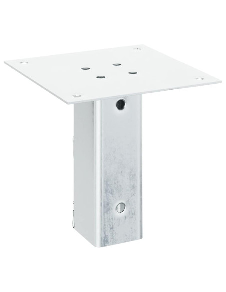 Basi per Pali Quadrate 12 pz Argento 51x51 mm Acciaio Zincato