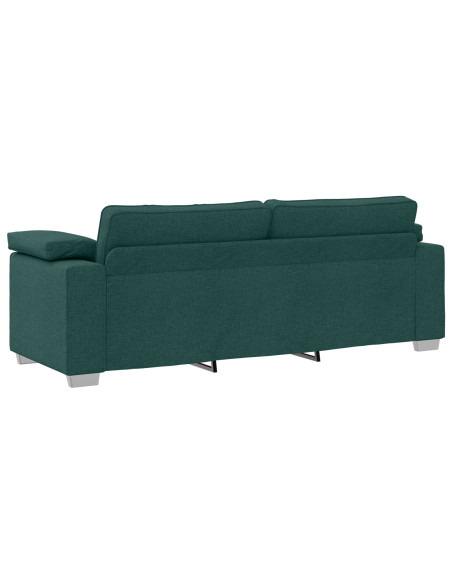 Set Divano 3 Pezzi con Cuscini Verde Scuro