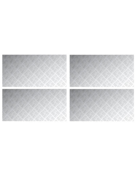 Gradini per Scale 4 pcs Argento 100 x 50 cm Alluminio